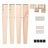 Patas cuadradas de roble sin terminar de 20 pulgadas, con accesorios de instalación (natural)