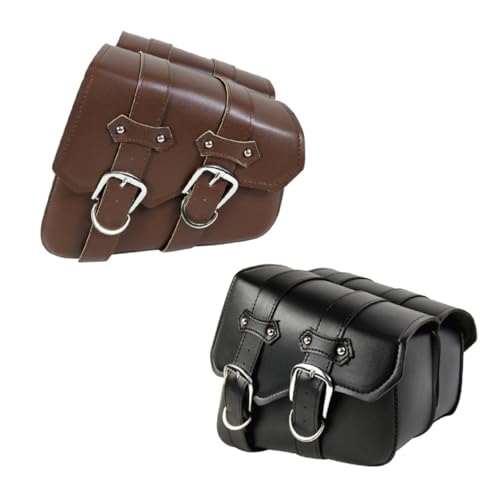 Bolsa de Herramientas Triangular para Motocicleta en Cuero PU, Alforja Lateral Espaciosa Compatible con Motos Eléctricas Negra miniatura 1