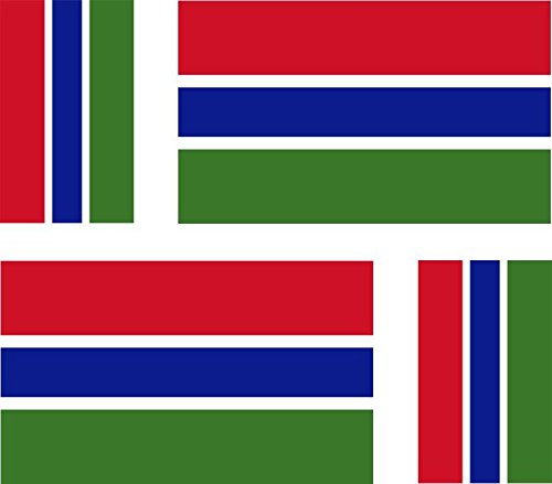 Akachafactory 4 x Autocollant Sticker Voiture Moto Valise pc Portable Drapeau Gambie gambien