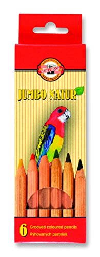 Koh-I-Noor N Jumbo crayon de couleur anti fatigue lot de 6 ergonomique