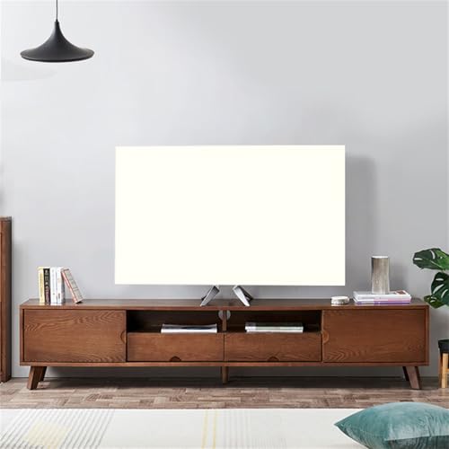Fansu Funda para TV de Interior, Color Sólido Moderno Cubierta Antipolvo Elástico Colgante, Funda para Televisor Universal Lavable para 32 a 75 Pulgadas Cubierta Antipolvo (Blanco,43-46 pulgadas)