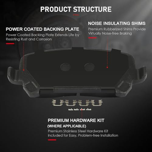 Image of cciyu D1802 & D1806 Front & Rear Ceramic Disc Brake Pads Kit For Chevrolet Colorado 2015-2020,For GMC Canyon 2015-2020