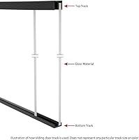 Vista 6 de Riel de puerta corredera de panel de 1/4 pulgadas, juego superior e inferior de plástico negro de 48 pulgadas, fabricado en EE. UU., paquete de 1