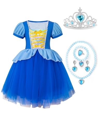 Fairy Sassy Little Girls Princess Costumes Halloween Birthday Party Fancy Dress Tulle Skirt With Accessories (Blue,18-24 Months)