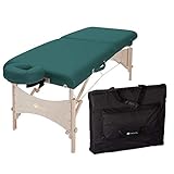 EarthLite Portable Massage Table Harmony DX – Foldable Physiotherapy/Treatment/Stretching Table, Eco-Friendly Design, Hard Maple, Superior Comfort incl. Face Cradle & Carry Case (30' x 73') Teal