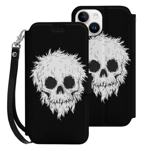 Chaos Skull Skeleton Wallet Case Flip with Credit Card Holder