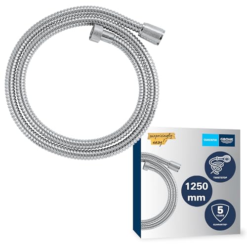 GROHE Vitalioflex Duschschlauch aus Metall 1 25m (flexibler knickfester Brauseschlauch für die Dusche druckbeständig universaler Anschluss keine Dichtungsringe notwendig) chrom 22106000
