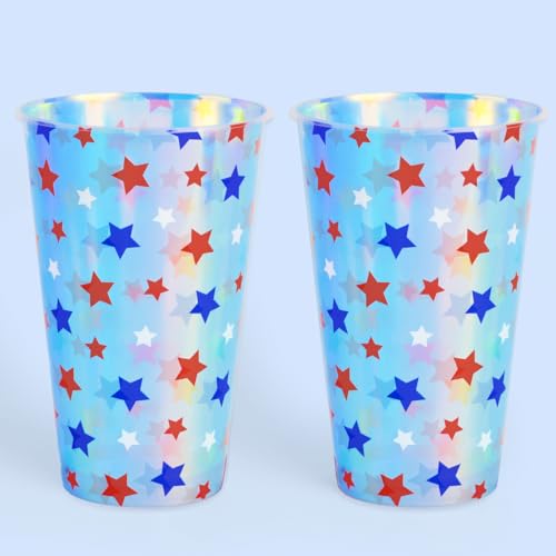 Xofettifourthofjulypartydecorationsiridescentplasticcups16disposable16ozcupsusapartyfavorsamericanflagpartysupplies4thofjulydecorationsredwhiteandbluedecor Urban Country Home Decor Xo fetti fourth of july party decorations iridescent plastic cups 16 disposable 16 oz cups usa party favors american flag party supplies 4th of july decorations red white and blue decor urban country home decor