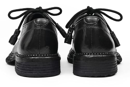 Santimon Men’s Genuine Horse Leather Oxford Dress Shoes – Handcrafted Luxury Derby, Fashion Business-Casual & Formal Wedding Breathable Lining Goodyear-Welt Shoes4