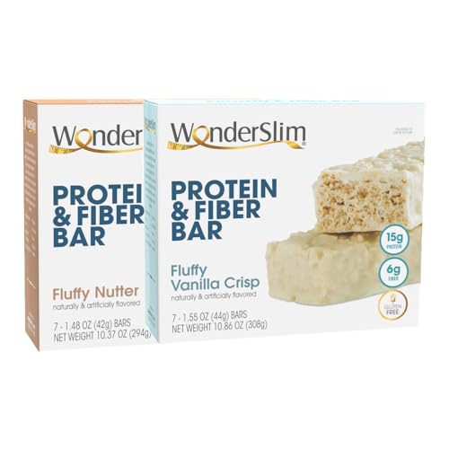 Wonderslim Protein Fiber Bar Bundle, Fluffy Nutter & Fluffy Vanilla Crisp