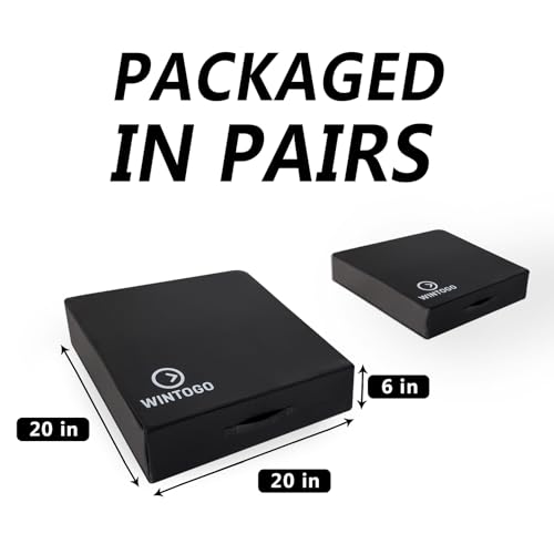 Wintogo Deadlift Silencer Drop Pads (Pair) - Noise Reducing Weightlifting Crash Mats for Floor Protection, Portable Compact 20\"x20\"x6\" Easy to Store & Carry for Home Gym, Garage, Crossfit Workouts
