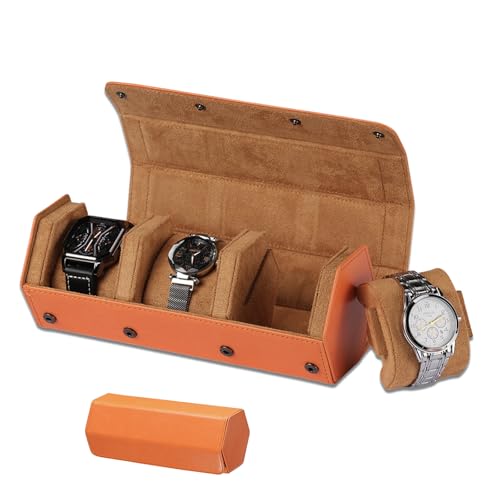 SOLYUJ Watch Travel Case for Men: 3 Slot Watch Box