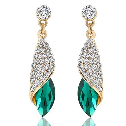 Shining Diva Fashion Green Crystal Stylish Fancy Traditional Earrings For Women & Girls(rrsd8626er), One (rrsd8625er)