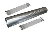 48' Galvanized Flexible Exhaust Tubing 5' Diameter Flex Pipe with 2 Band Clamps