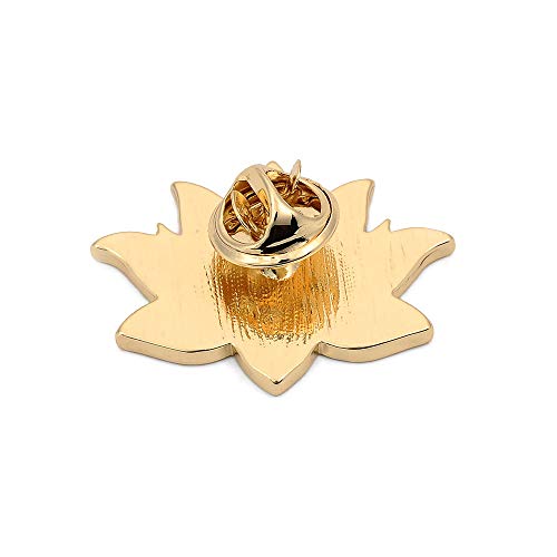 10K Gold Color Cute White Enamel Lotus Pin and Brooch(Rose Gold)4