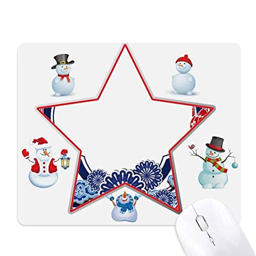 Tapis de souris grand bonhomme de neige bleu cadeau idéal de Noël