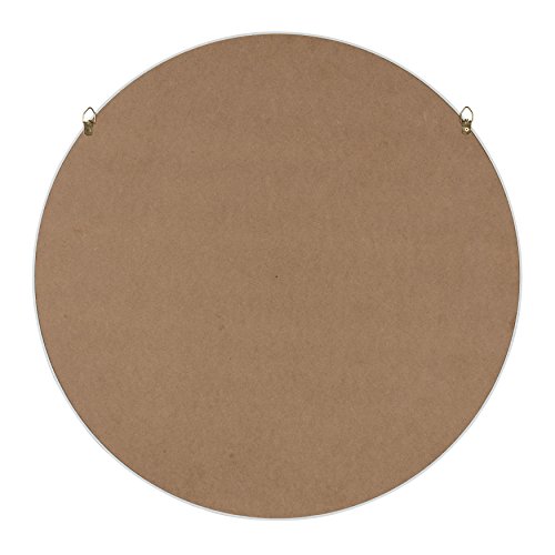Kate and Laurel Travis Round Wood Wall Mirror, 21.6" Diameter, White, Modern Wall Décor Accent by Kate and Laurel - Image 5