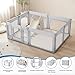 Sweeby Foldable Baby Playpen, 71x59 Playpens for Babies and Toddlers Large Play Yard with Door Baby Fence with Gate and Indoor & Outdoor Play Pen,LightGrey