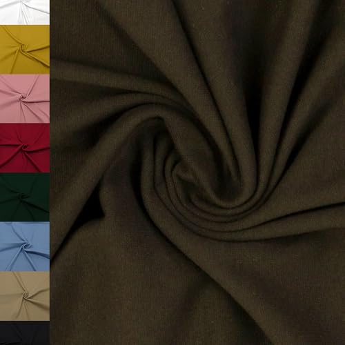 MAGAM-Stoffe Noah Bündchenstoff Feinstrick uni Oeko-Tex Meterware 50cm (27. Dunkelbraun)