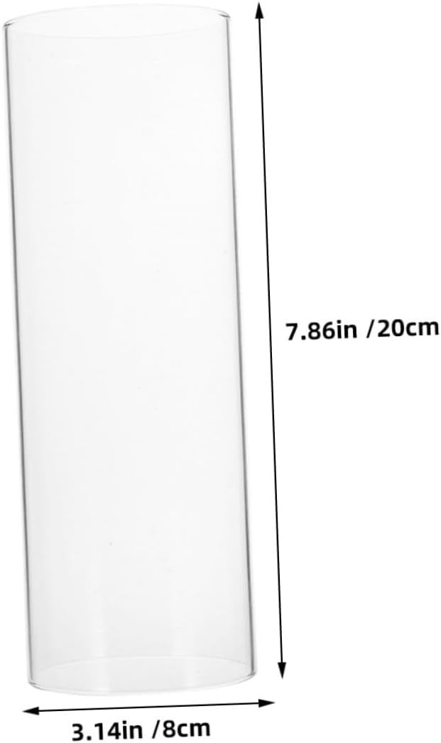 ULTECHNOVO Candle Chimney Tube Shade Transparent Glass Candle Holder Windproof Design Flame for Home Decor and Events