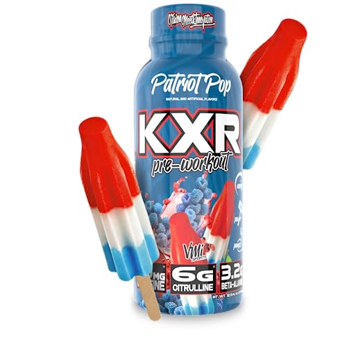Image of VMI Sports KXR High Stimulant Pre-Workout Energy Ready to Drink 400mg Caffeine, 6g Citrulline, 3.2g Beta-Alanine | Delicious - Convenient - Powerful | 12.5 oz Bottles (Patriot Pop, 12 Bottles)