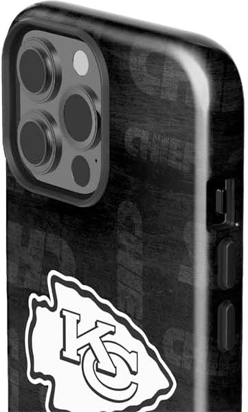 Skinit Impact Phone Case Compatible with iPhone 15 Pro Max - Officially Licensed NFL Kansas City Chiefs Black & White Design
