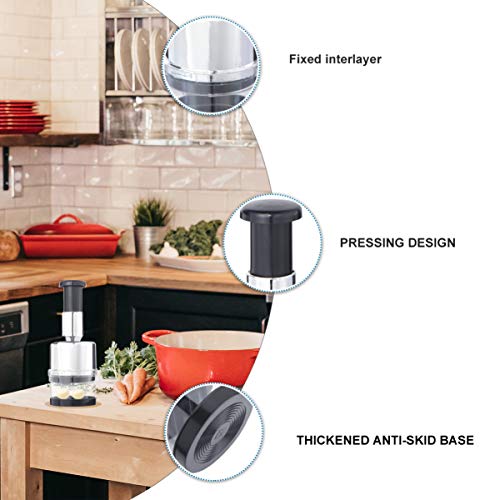 Triturador de alho de aço inoxidável com recipiente, espremedor de gengibre, espremedor de vegetais