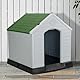 Aqpet Hundehütte aus Kunststoff für den Innen- und Außenbereich, wasserdicht mit erhöhtem Boden, für mittelgroße Hunde 87 x 78 x 81 H, Grün