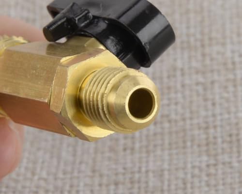 Válvula de cierre rápido recta de 1/4" SAE color azul para recarga de refrigerantes HVAC R134A, R22, R12 y R410A miniatura 3