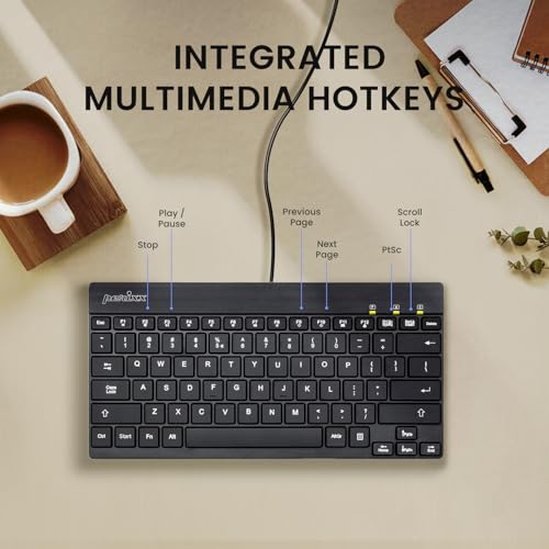 Perixx PERIBOARD-426C Wired Mini Low Profile Keyboard - 10.87x5.43x0.55 inches Dimension - 4.9ft USB C Cable - US English by Perixx - Image 6