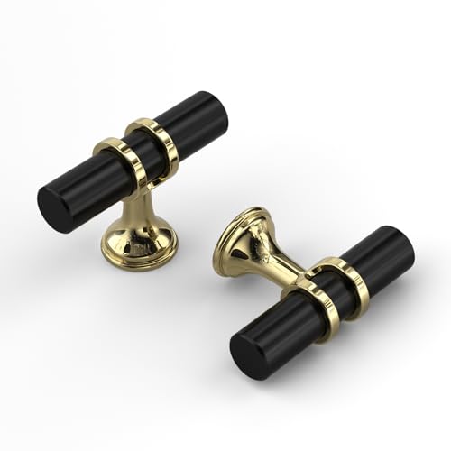 Haliwu 20 Pack Black & Gold Cabinet Knobs - 2
