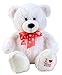 Lifestyle & More Ours en Peluche Blanc avec Noeud et Inscription I Love You Hauteur 50 cm Peluche velouté Doux - à Aimer