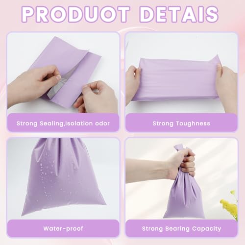 Image of 100 Pcs Light Purple Sanitary Napkin Disposal Bags, Feminine Self-Sealing Hygiene Disposal Bags for Tampons, Pads and Liners, Personal Care Sanitary Bag for Women Privacy Handling