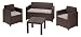 Produktbild "Allibert by Keter" Gartenlounge Set Alabama, braun/taupe, 4tlg., inkl. Sitzkissen, Kunststoff, flache Rattanoptik