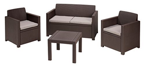 Allibert Lounge Set Rattan, Alabama, Braun, 4-teiliges Lounge Set in...