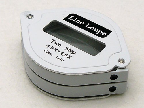 携帯用ルーペ アルミ 拡大鏡 ガラスレンズ 4.5倍 36mm 2枚 L-71N