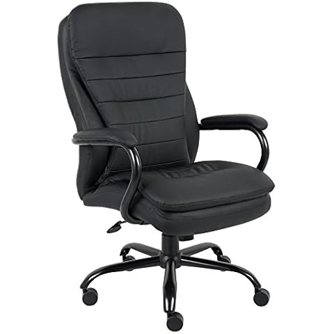 Boss Office Products CaressoftPlus Faux Leather Executive Big & Tall Chair, 400 lb. Capacity, Black (B991-CP) Cover