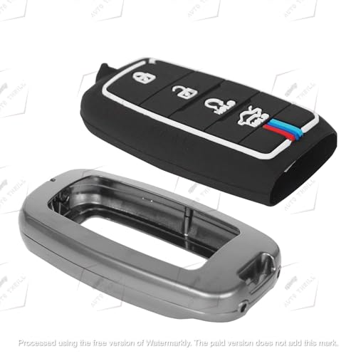 Image of Auto Thrill Premium Metal Key Cover for Kia Seltos, Carens, Sonet - 4 Button Smart Key (Black)