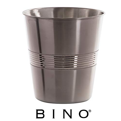 BINO Metal Waste Basket Bathroom Trash Can for Bedroom, Home Office, Dorm, College