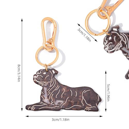 Dog-Shaped Bag Clasp & Keychain Charm- Acetate Animal Clip with Gold-Tone Metal
