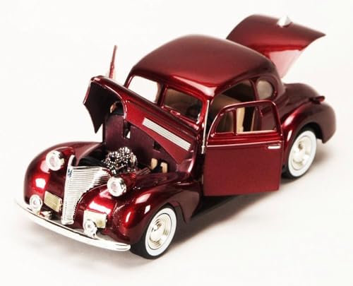 Modelo a escala 1:24 Chevrolet Coupe 1939 Burgundy miniatura 5