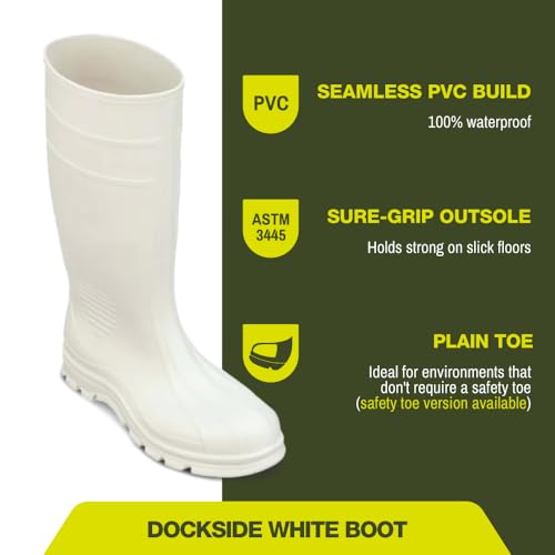 Heartland Dockside Waterproof Work Boots for Men and Women - Durable, Flexible PVC Boots for Marine Work with Easy On/Off, Slip-Resistant Outsoles3