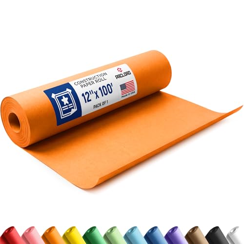 Orange Construction Paper Roll 12" x 100 ft – Made in USA – 12" Bulletin Board Paper for Classroom & School, Teachers & Kids