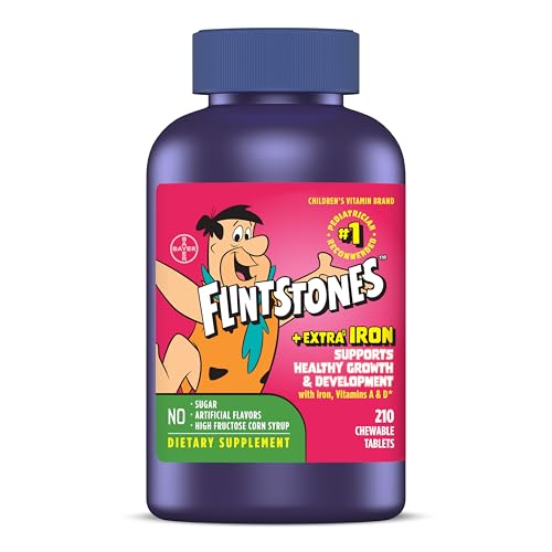 Flintstones Vitamins Chewable Kids Vitamins, Complete Multivitamin for Kids and Toddlers with Iron, Calcium, Vitamin C, Vitamin D & More, 210 Count(Pack of 1)(Packaging May Vary)