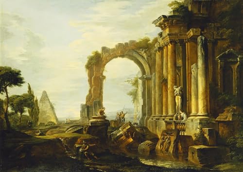 Pintura mural de ruinas romanas de 60x90cm para renovar las paredes del dormitorio