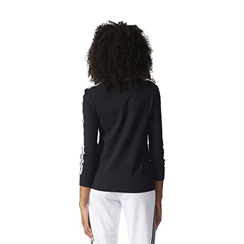 adidas Originals Women's 3 Stripes Long sleeve Tee, Black, XL