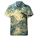 Bass Fishing Men's Button Down Shirts Short Sleeve Casual Shirts Summer T-Shirt Top for Vacation Wedding L