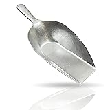 Kerafactum extra Grosse Mehlschaufel Sackschaufel Futterschaufel | Sack Futter Mehl Zucker Schaufel Schütte aus Metall Aluminium Nicht rostend | 35 cm Abwiegeschaufel bei 750 ml Tierfutter Getreide