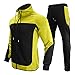 Xmiral Felpa con cappuccio, completo da uomo, autunno inverno, tempo libero, sport, cuciture a contrasto, colletto rialzato ( 3XL,2Giallo )