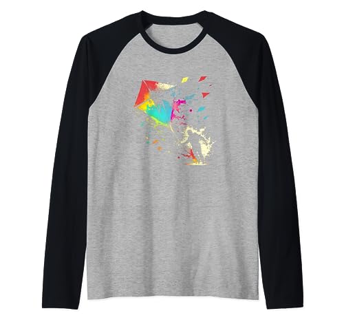 Flying Dragon Delta Kite Splash Art Kite Flying Wind Camiseta Manga Raglan